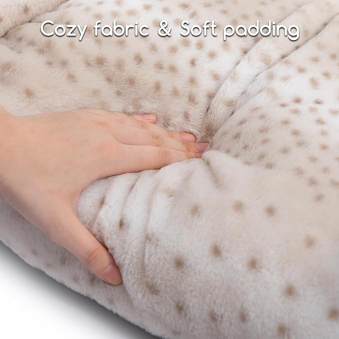 Hollypet Small Dog Large Cat Bed Puppy Couch Beds for Pets up to 25 lbs | Fluffy Dog Cat Couch Plush Soft Warming Pets Beds with Machine Washable Cover and Non-Slip Bottom