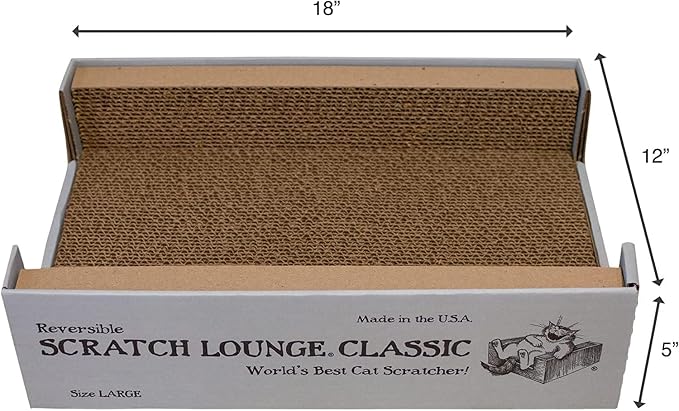 Scratch Lounge Cardboard Floor Refill - for Classic 12x18 Cat Scratchers - Heavy Duty Durable Lasts 10x Longer Than Conventional Scratchers
