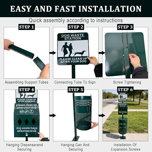 Dog Waste Station, Commercial Dog Poop Station | Pet Waste Station, 12 Gallons for Backyard, Park, Outdoor