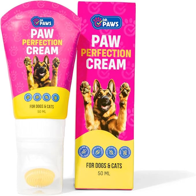 Dr. Paws Dog Paw Protector Balm Perfection Cream - Mess Free, Hydrating, Moisturizing, Non-Greasy, Lick Safe Dog Paw Balm - Premium Animal Foot Moisturizer for Soft, Healthy Paws - 50ml