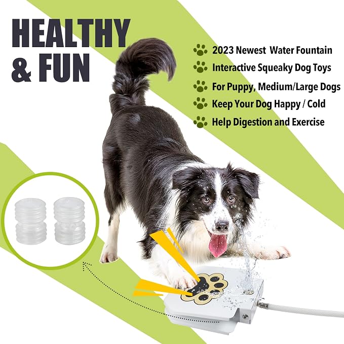 Dog Water Fountain Step On, Outdoor Dog Water Sprinkler for Large Dogs, with Upgrade Copper Valve Set, Easy to Use, Fresh Water to Drink