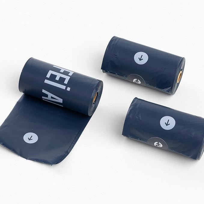 2026 New Edition, Fei & Eve Poop Bags 8 Rolls (80 Bags, Unscented) - Extra Thick 25 Micron & Leak-Proof | High-Density PE | Stretch Resistant | Easy to Tear off
