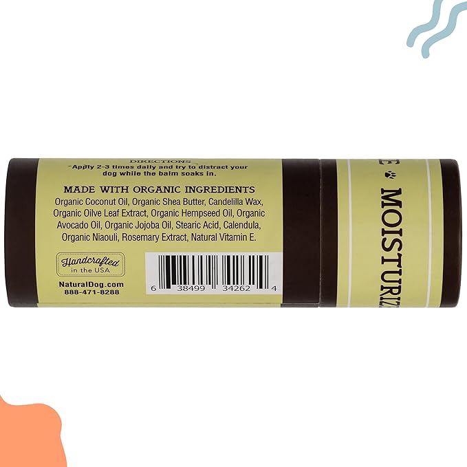 Natural Dog Company Wrinkle Balm for Dogs – Dog Wrinkle Balm for Skin Folds, Facial Creases & Wrinkles, Lick-Safe Wrinkle Cream for Bulldogs, Pugs & Bully Breeds, Daily Winter Skin Care, 2 oz Stick
