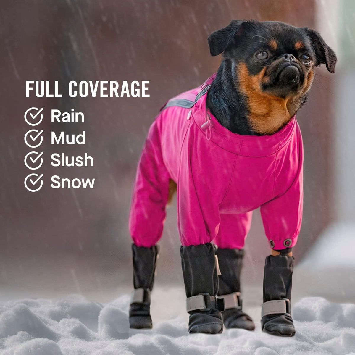 Canada Pooch Dog Winter Boots - Paw Protection, Anti-Slip Dog Shoes with Reflective Strap, Easy On for Small Medium Large Dog Booties - Black, Size 3