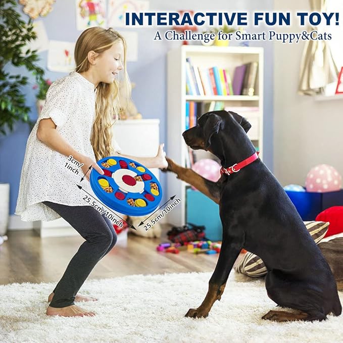 Joansan Dog Puzzle Toy, Interactive Dog Game, Mentally Stimulating Treat Dispenser for Large Dogs, Food Grade Material, Sequential Skills, Portable | Treat Dispenser Dog Treat Puzzle for Medium and & Large Dogs Treat Training (Higher Level -Navy A)