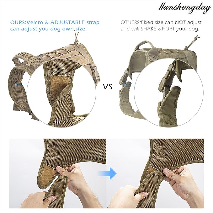 Tactical Dog Vest Training Outdoor Breathable Harness Military Pet Tactical Vest Detachable Pouches D Ring for Dog Leash
