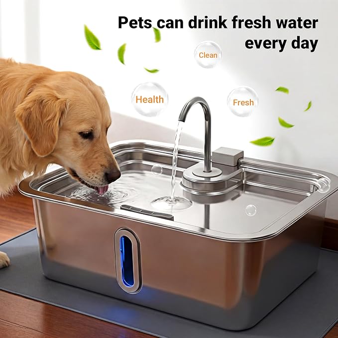 Dog Water Fountain Filter 12-Set, 12L/15L/18L Stainless Steel Dog Water Bowl Dispenser Filters, Pet Water Fountain Filters Set, 12 Filters and 12 Sponges