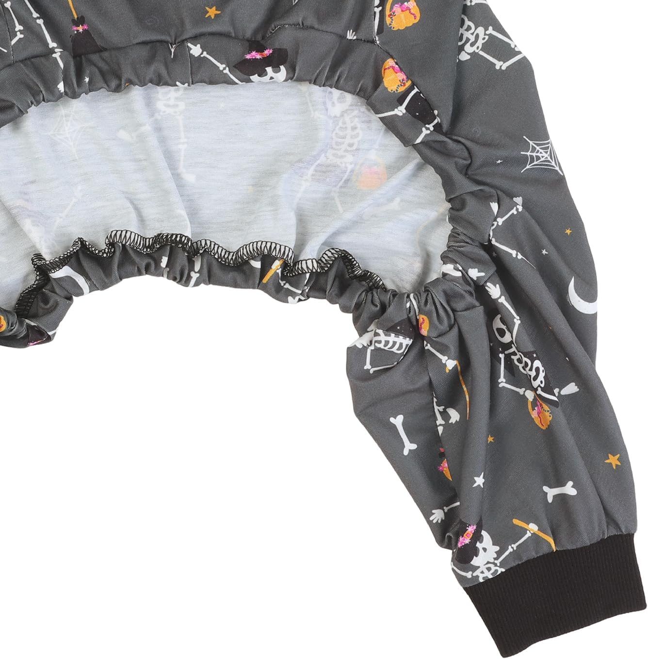 HDE Dog Pajamas One Piece Jumpsuit Lightweight Dog PJs Shirt for M-3XL Dogs Skeleton Bones - M