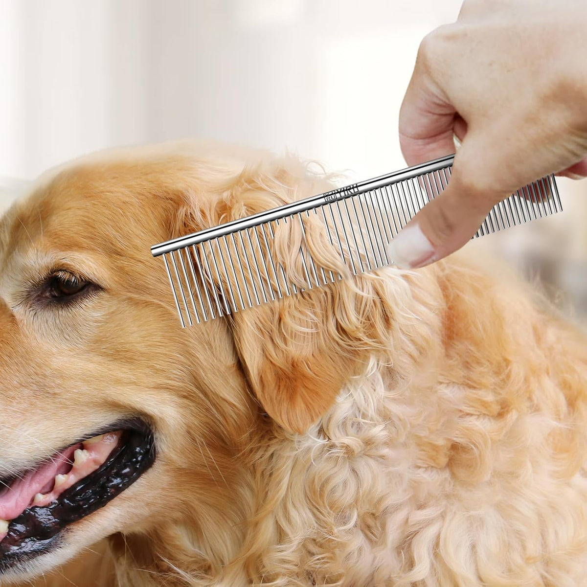 YIRU Dog Cat Grooming Combs,Large Steel Comb for Knots,Mats & Loose Hair Removal,Professional Grooming Comb for Dogs Cats