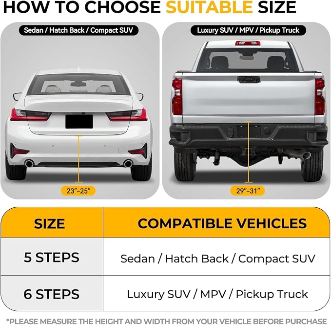 Auto Dynasty Dog Stairs for Car - 4 Steps Wide 31.4in High 25in Foldable Dog Ramp for Car Non-Slip Surface Support up to 150lbs - Suitable for SUV,Truck, Sofas, Bed/Couch