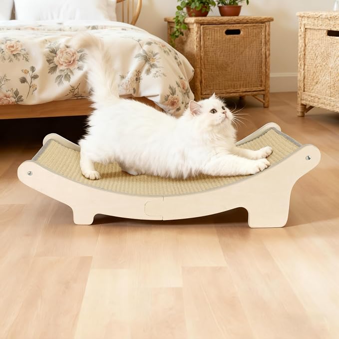HOTEAGLE Cat Scratcher Bed for Indoor Cats, Upgraded Thicken Support Rods | Sisal Pet Chair Lounger, Ideal for Single Cats/Bunny/Puppy, Place Living Room/Bedroom/Couch