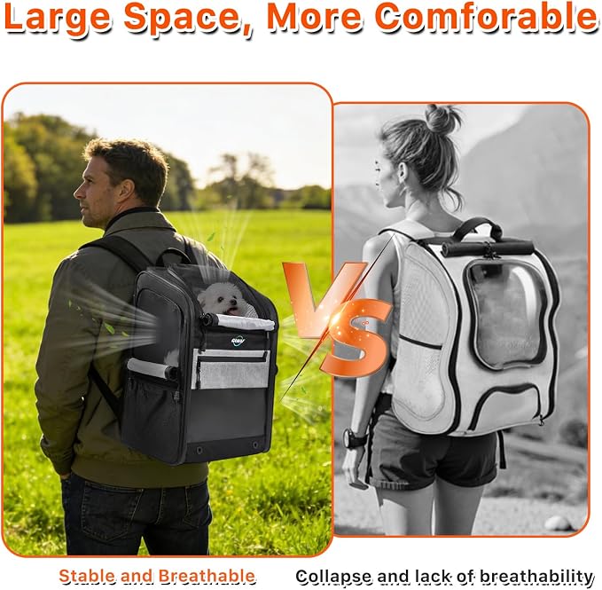 Motorcycle Dog Carrier Bag, 17 lbs for Small Dog & Cat with Stable Frame, Breathable Pet Carrier with Anti-Escape Safety Clip Fit for Street Glide with Passenger Seat Touring Trike Models Can Ams