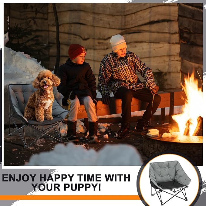 AceOrbit Folding Camping Chair for Dog, Padded Raised Pet Bed for Outdoor | Heavy Duty Supports 200 lbs, Backyard Patio Cot, Durable Camping Gear for Pets, Easy Setup and Storage