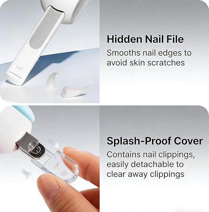 Cat Nail Clipper - Adjustable 3-Size Trimming Hole with Hidden Nail File | Safe Anti-Splash Claw Cutter for Kittens & Indoor Cats (Blue)