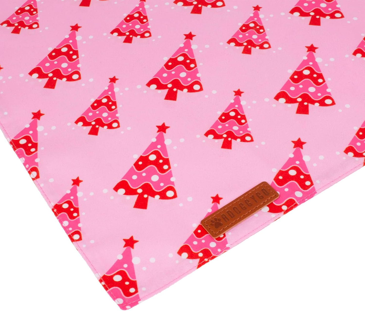 ADOGGYGO Christmas Dog Bandana, Xmas Tree Santa Pet Scarf, Premium Durable Fabric, Adjustable Fit Female Pet Christmas Bandanas for Medium Large Dogs (Large)