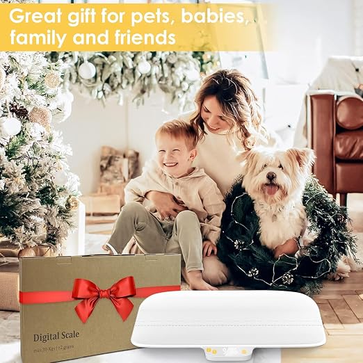Digital Pet Scale, Baby Scale, Precision0.08oz, Max 30kg/66lbs, Auto-Hold, Integrated Design Without Disassembly, Suitable for Cats, Small Breed Dogs, Infants, and Young Children