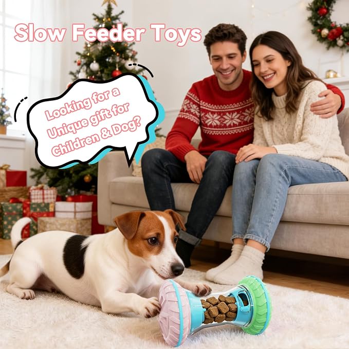 MateeyLife Interactive Dog Puzzle Toy, Adjustable Treat Dispensing Slow Feeder for IQ Training, Silent Quiet Roller for Small Medium Dogs, Boredom Relief Enrichment DogToys to Keep Them Busy