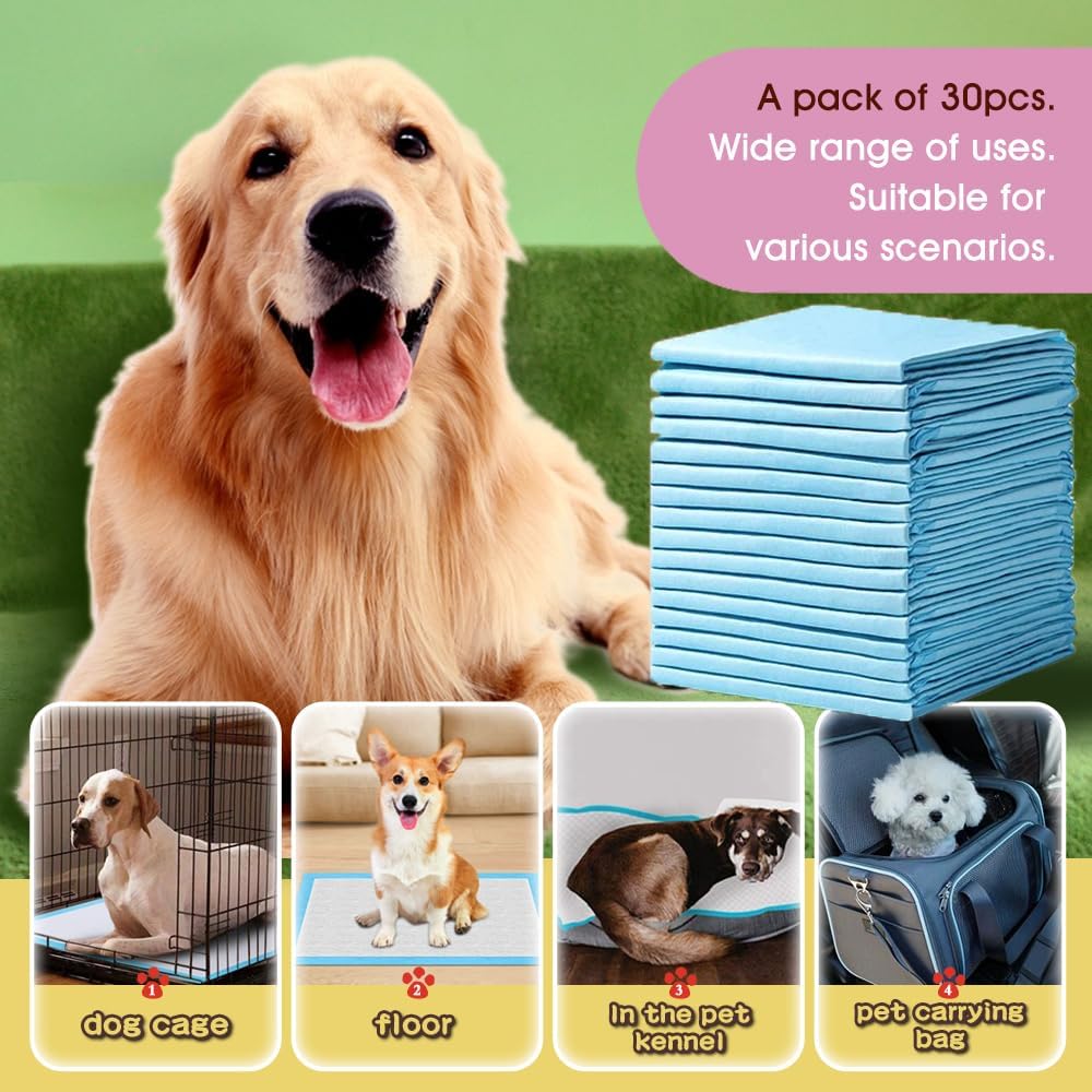 NEZO Dog and Puppy Training Pads,Extra Large 30 x 36 inch-180 Count Pee Pads with Leak-Proof and Super Absorbent…