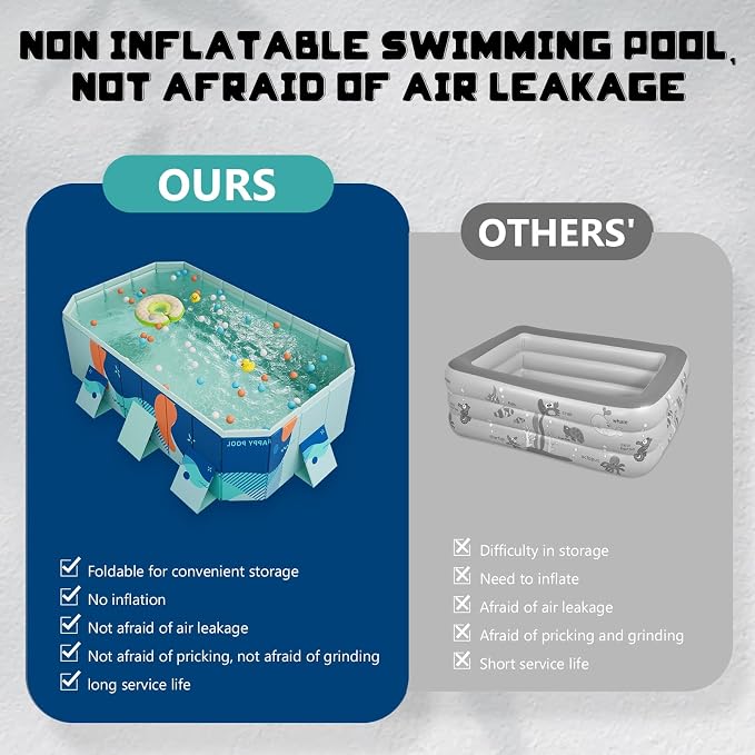102" Foldable Dog Bathing Pool, Non-Inflatable Collapsible Pet Bath Tub for Large Dogs, 4-Layer PVC, Non-Slip Base, Quick Drain, Portable Outdoor Dog Washing Station