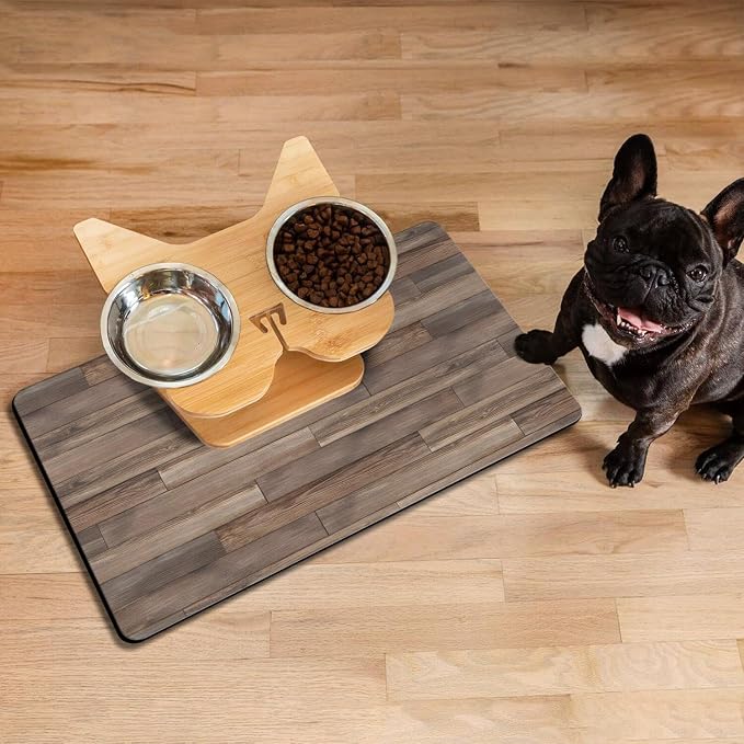Pet Feeding Mat for Floors Cat Food Mat Waterproof Dog Food Mat and Water Absorbent Quick Dry Non Slip Mat for Cat Bowls