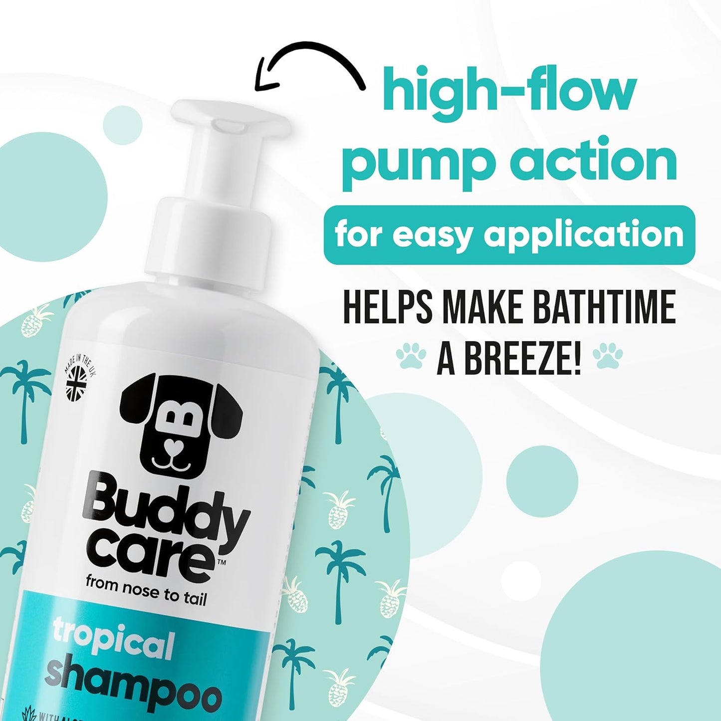 Tropical Dog Shampoo by Buddycare | Deep Cleansing Shampoo for Dogs | Tropical Scented | with Aloe Vera and Pro Vitamin B5 (50.72oz)