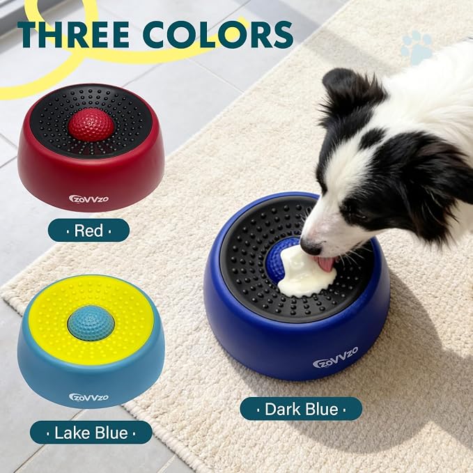 Slow Feeder Dog Bowls, Rolling Ball Dog Lick Bowl, Non-Slip Design, Interactive Dog Licking Toy & Dog Enrichment Toys, Dog Lick Ball Bowl for Wet Food, Yogurt, Bone Broth, Nutrient Solution (Blue)