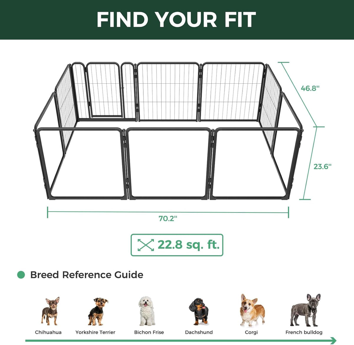 FXW Homeplus Unleashed Indoor Dog Playpen - Stress-Free and Safe Play, Heavy Duty 24 Inch 5 Acrylic Panels + 5 Wire Panels Dog Pen for Puppy and Small Dogs, Black│Patented