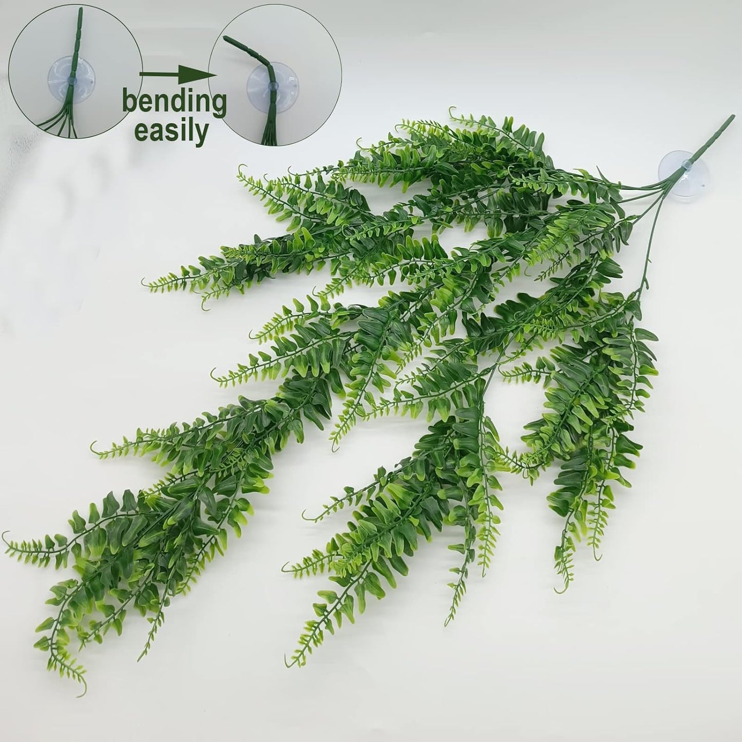 Reptile Plant for Bearded Dragon Tank Accessories, Terrarium Plant Artificial Decor for Snake Cage, Fake Plant for Leopard Gecko Habitat, Lizard Chameleon Ball Pythons (Group E)