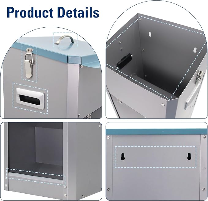 Automatic Large Dog Food Dispenser, 25lbs Outdoor Pets Feeder - Gravity Food Feeder Galvanized Metal Pet Food Station for Cats, Small, Medium, and Large Breeds