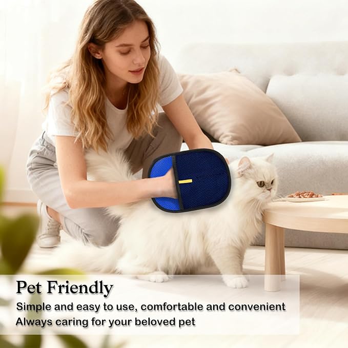 FlowFish 1 Pack Pet Hair Removal Electrostatic Glove for Dogs and Pets, Washable & Reusable Electrostatic Pet Hair Remover Glove, Durable Pet Hair Removal Tool for Multi-Occasions