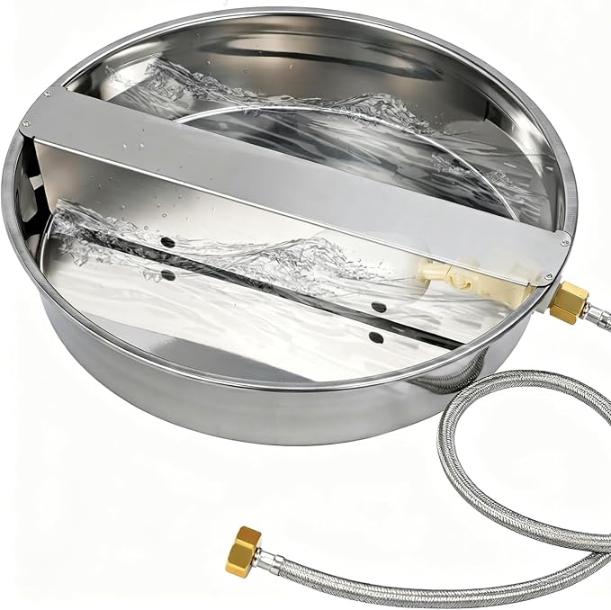 1.8 Gal Automatic Animal Drinking Water Bowl, Wide‑Opening Bowl | Divided Large Water Bowl, Stainless Steel Heavy-Duty, for Dogs Pets Chicken Duck Goat