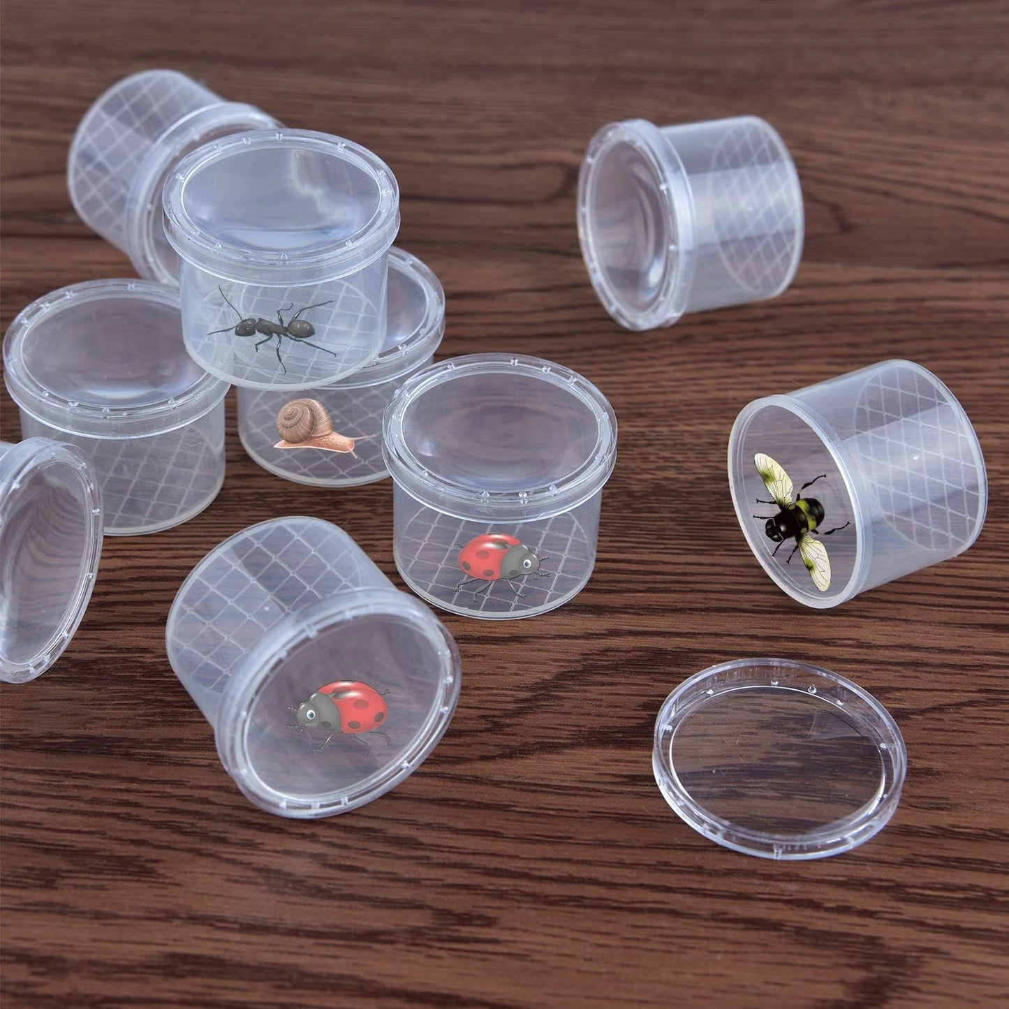 Coopay 120 Pieces Bug Viewer Critter Insect Cage Magnifying Insect Box Bug Magnifier Container Catcher Cage, Science Nature Exploration Tools