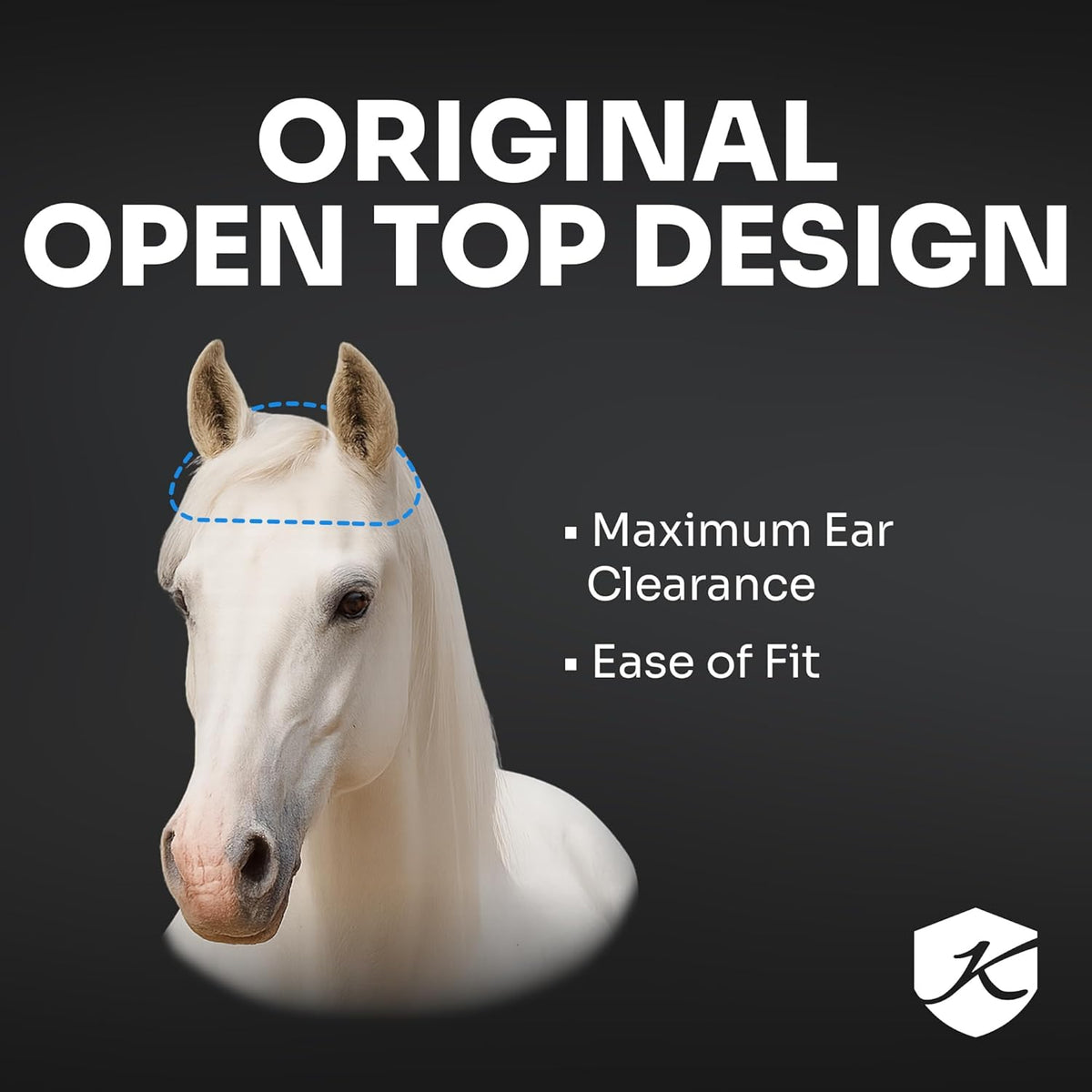 Kensington Fly Mask with Fleece Trim for Horses — Protects Face and Eyes Helps Block Sun Rays While Allowing Full Visibility — Breathable and Non Heat Transferring