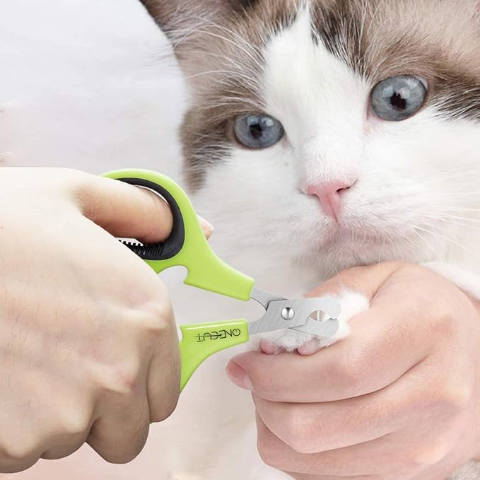 Pet Nail Clippers, Update Version Cat & Kitten Claw Nail Clippers for Trimming, Professional Pet Nail Clippers Best for a Cat, Puppy,Rabbit, Kitten & Small Dog,Sharp & Safe (Green)