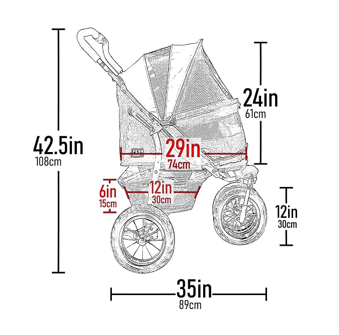Pet Gear No-Zip Jogger Pet Stroller for Cats/Dogs, Salt, Extra Large | Zipperless Entry, Airless Tires, Easy One-Hand Fold, Cup Holder + Storage Basket