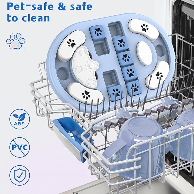 Dog Puzzle Toy, Interactive Treat Puzzle for IQ Training & Mental Stimulation, Non-Slip Slow Feeder Enrichment Boredom Buster for Puppies Small Medium Large Dogs Cats, Gray Gift