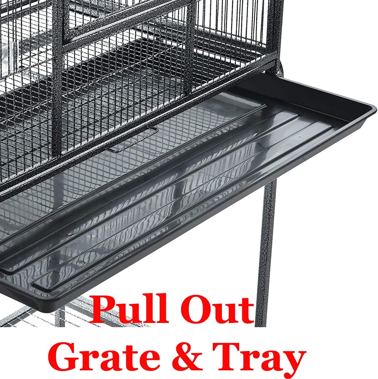 Large Double Birdhouse Treehouse Bird Flight Center Divider Cage with Side Breeding Nest Doors Removable Rolling Stand