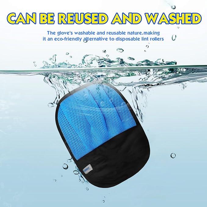Pet Hair Removal Glove for Cats & Dogs, Five-Finger Electrostatic Reusable Magic Brush, Pet Hair Remover Tool on Carpet, Clothing, Laundry, Couch, Car Seat, with Pet Double-Sided Deshedding Brush-2Pcs