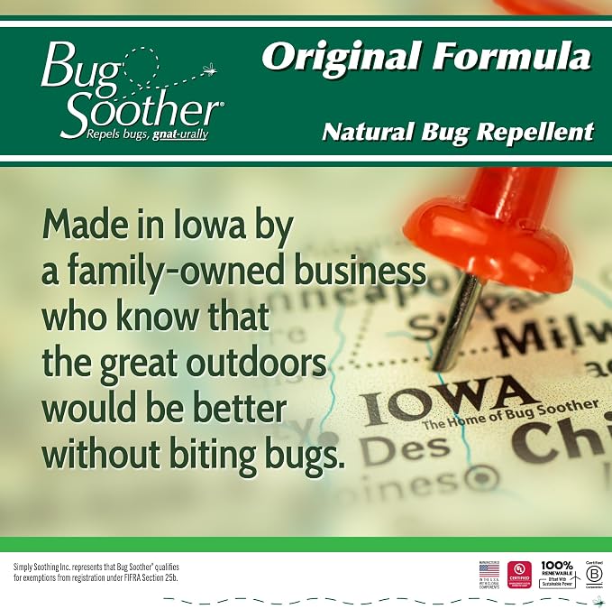 Bug Soother Natural Insect Repellent Spray, DEET-Free 16 oz. Refill | Plant Based | Repels Mosquitos, Gnats & No See'ums | Family Safe | Made in the USA