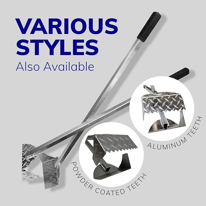 ActiveDogs Dog Pooper Scooper, Heavy Duty Flat Aluminum Dog Scoop | With Flat Aluminum Rake For Fast Cleanup On Concrete, Asphalt And Hard Surfaces