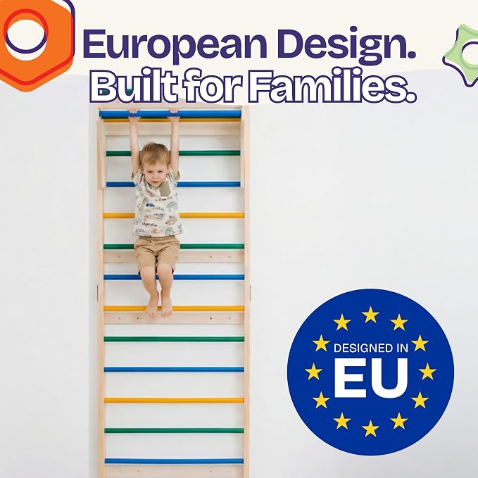 ComfyBumpy Swedish Ladder with Convertible Play Table | Montessori Climbing Set for Kids, Indoor Playground & Jungle Gym - Wall Climbing Toy for Active Play & Table | 400lbs Capacity (Set of 1)