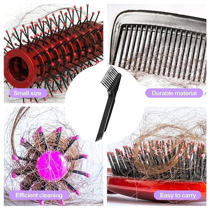 1 Hair Brush Cleaner Tool & 2 Metal Rakes – Effective Comb Cleaning Kit for Hair, Dust, Lint Removal at Home & Salon