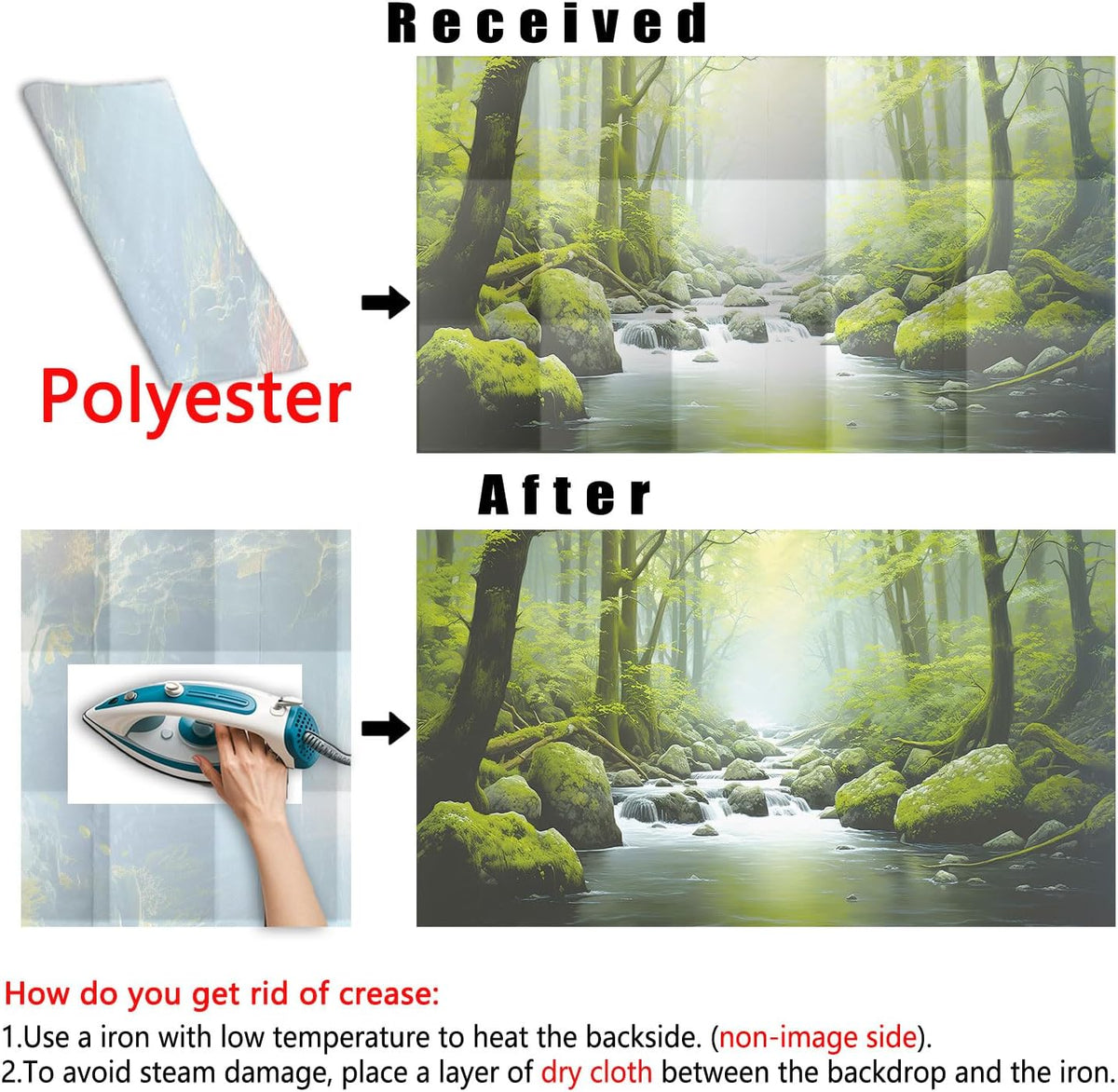72X24IN Tropical Forest Terrarium Background, Natural Green Forest Tree Reptile Habitat Background, Misty Rainforest Aquarium Background, with 8 EVA Double-Sided Tape