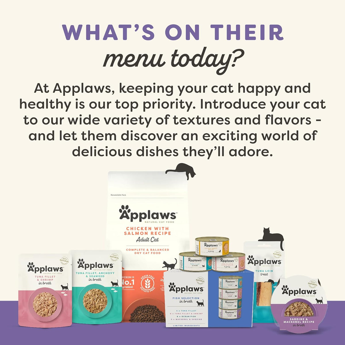 Applaws Natural Wet Canned Cat Food, Made with Limited and Natural Ingredients, Real Protein with No Artificial Additives, Variety Pack in Broth (16 x 2.47oz Cans)
