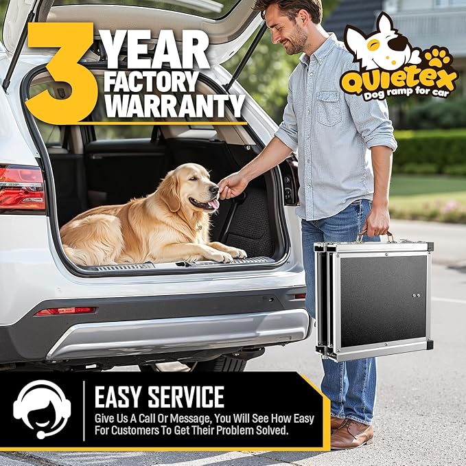 Extra Long 70”Dog Ramp Folding Pet Ramp for Car Large Dogs with Non-Slip Surface Dog Ramps up to 200 lb for Car SUV Truck