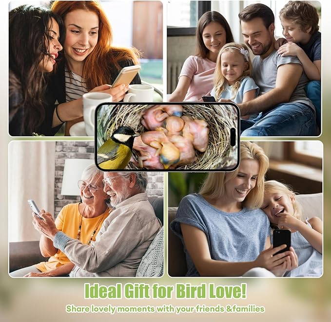 Smart Bird House with Camera, 2.4G WiFi & App Alerts, 160° Wide View 1080P HD Wireless Birdhouse, Auto Capture Bird Video & Motion Detection, Smart Bird House Camera Solar Powered (Dark, Normal)