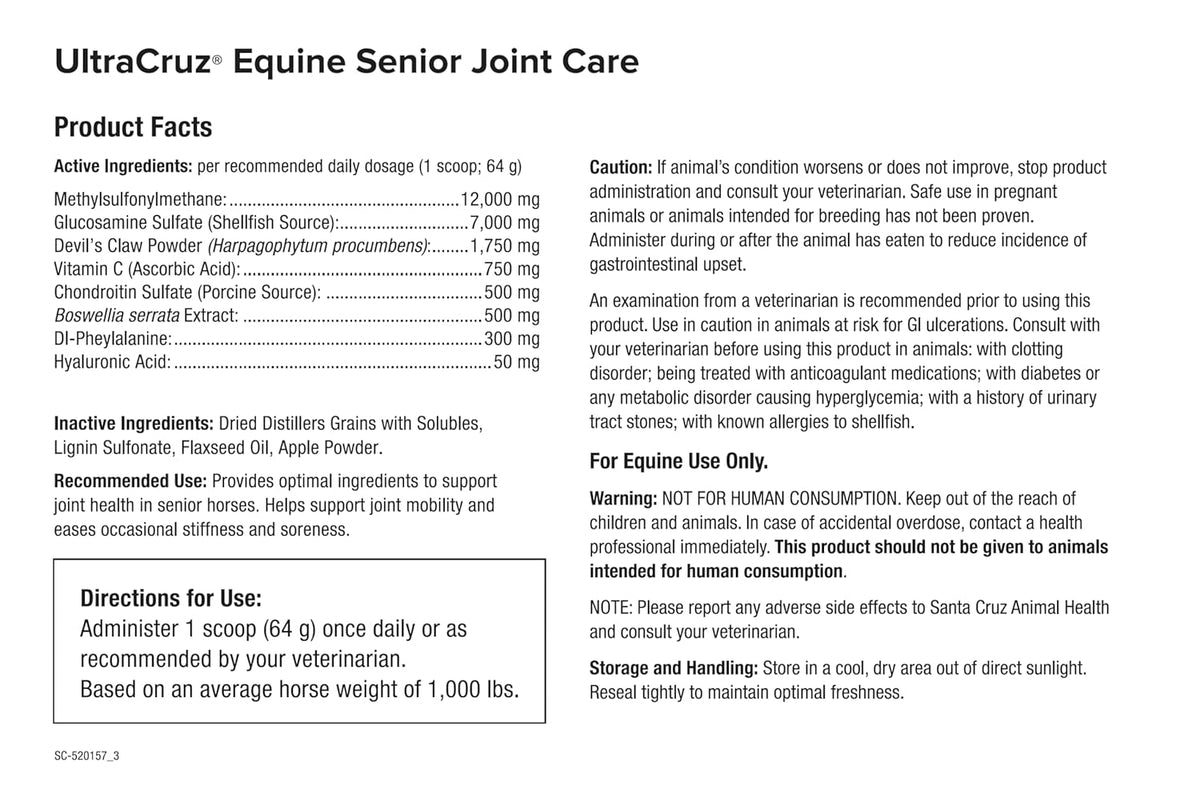 UltraCruz® Equine Senior Joint Care for Horses, 10 lb, pellets