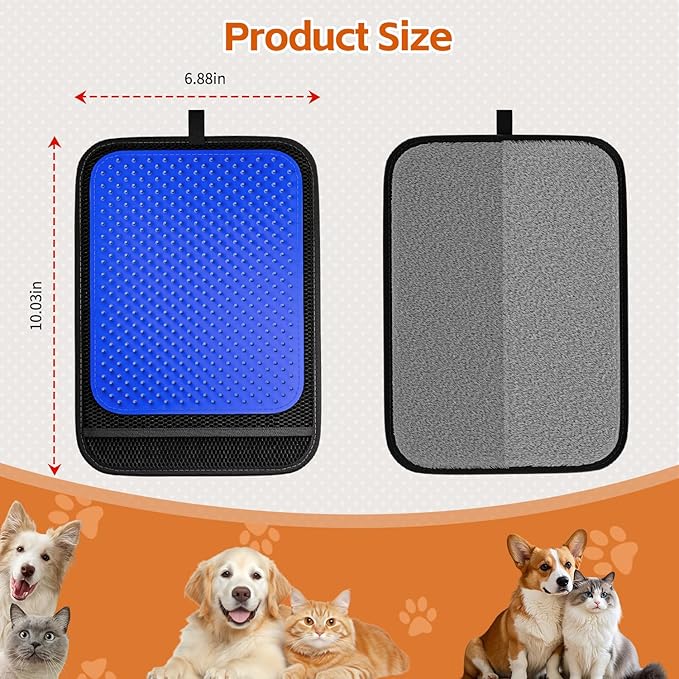 Fancybird 2 in 1 Pet Hair Removal Glove, Upgraded Pet Hair Remover Tool, Gentle Shedding Silicone Magic Brush for Dogs & Cats, Efficient Pet Hair Gloves for Couch Carpet Clothing (Blue)