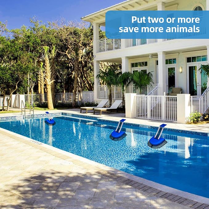 Pro Pool Animal Escape Ramp - Floating Frog Saver Log for Swimming Pools, Durable Critter Ramp,Summer Small Animal Rescue,Animal Escape Platform, Prevent Drowning with Easy Installation (Blue-1Pack)