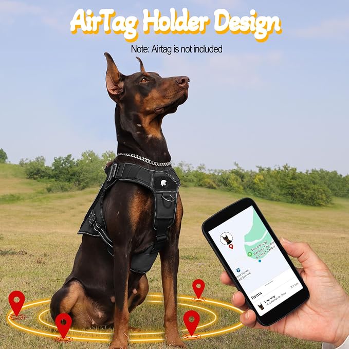 Service Dog Vest - HEYCAHVA Tactical Dog Harness Full Metal Buckles Dog Vest for Large Medium Dog Reflective No Pull Dog Harnesses with Leather Handle, Hook & Loop for Hiking Training (Black, XL)